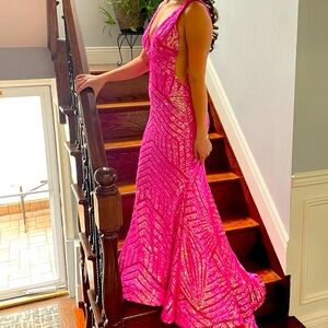 Jovani prom dress pink size 4-6 and Jovani sweet 16 dress dusty blue size 4-6